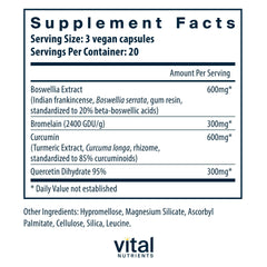BCQ ingredients list close-up highlights vegan, non-GMO formulation for clean living.