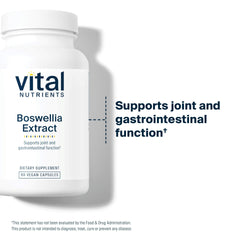 Vital Nutrients Boswellia extract bottle on desk with wellness packaging