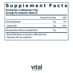 Vital Nutrients cellulose fiber powder measuring spoon for convenient daily use.