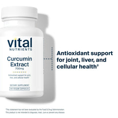 Vital Nutrients Curcumin Extract 700mg vegan capsules offer convenient daily support.