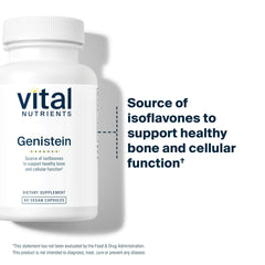 Vital Nutrients Genistein ingredients panel shows natural flavonoid sourcing.