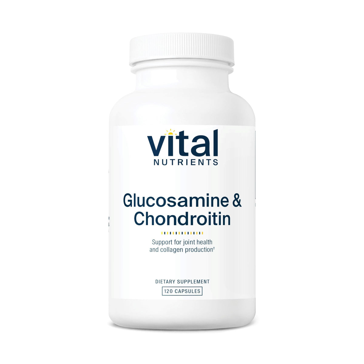 Vital Nutrients Glucosamine & Chondroitin bottle front for joint support and mobility