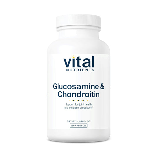 Vital Nutrients Glucosamine & Chondroitin bottle front for joint support and mobility