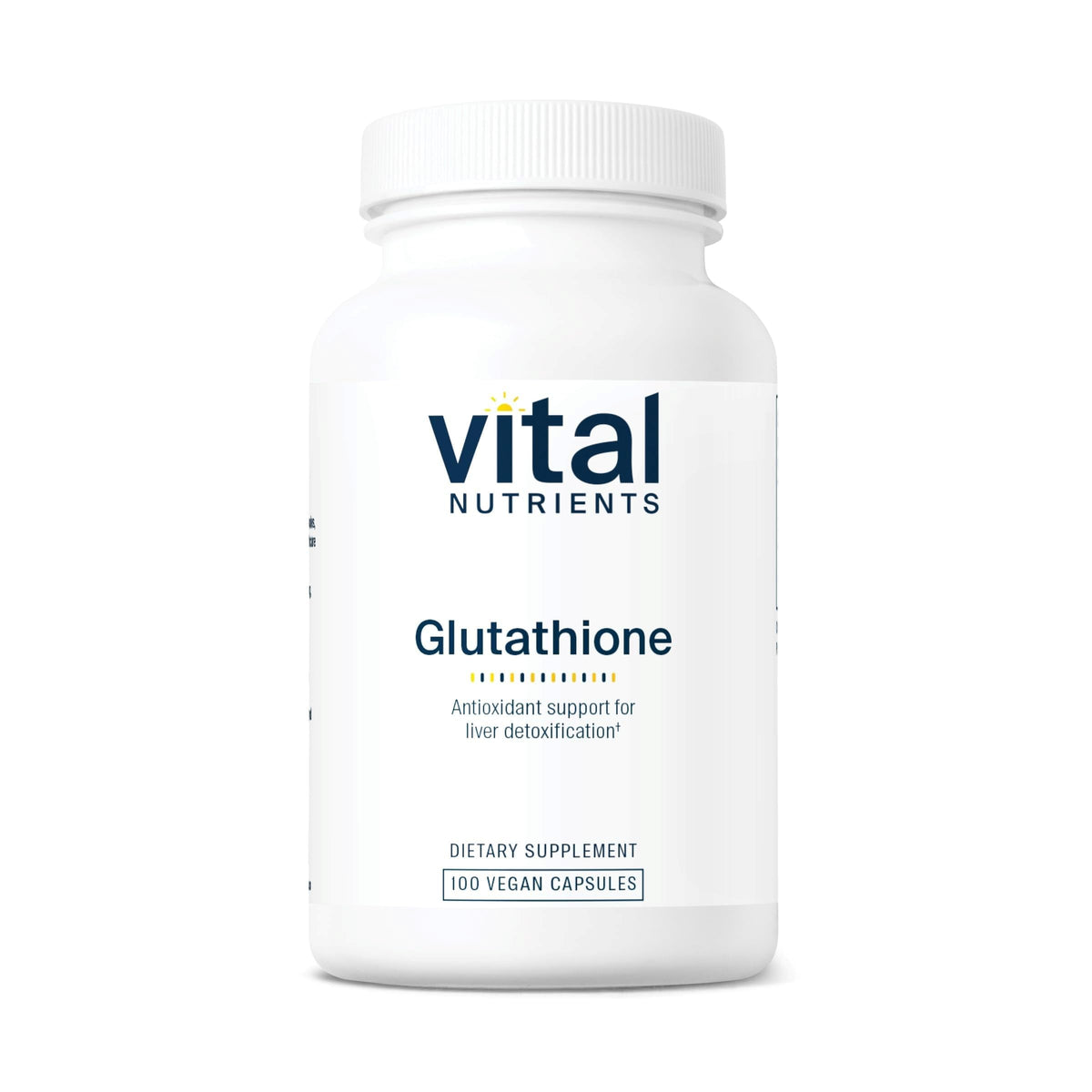 Vital Nutrients Glutathione 400mg bottle highlights antioxidant support for daily wellness.