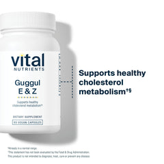 Vital Nutrients Guggul E & Z packaging shows independent lab testing.