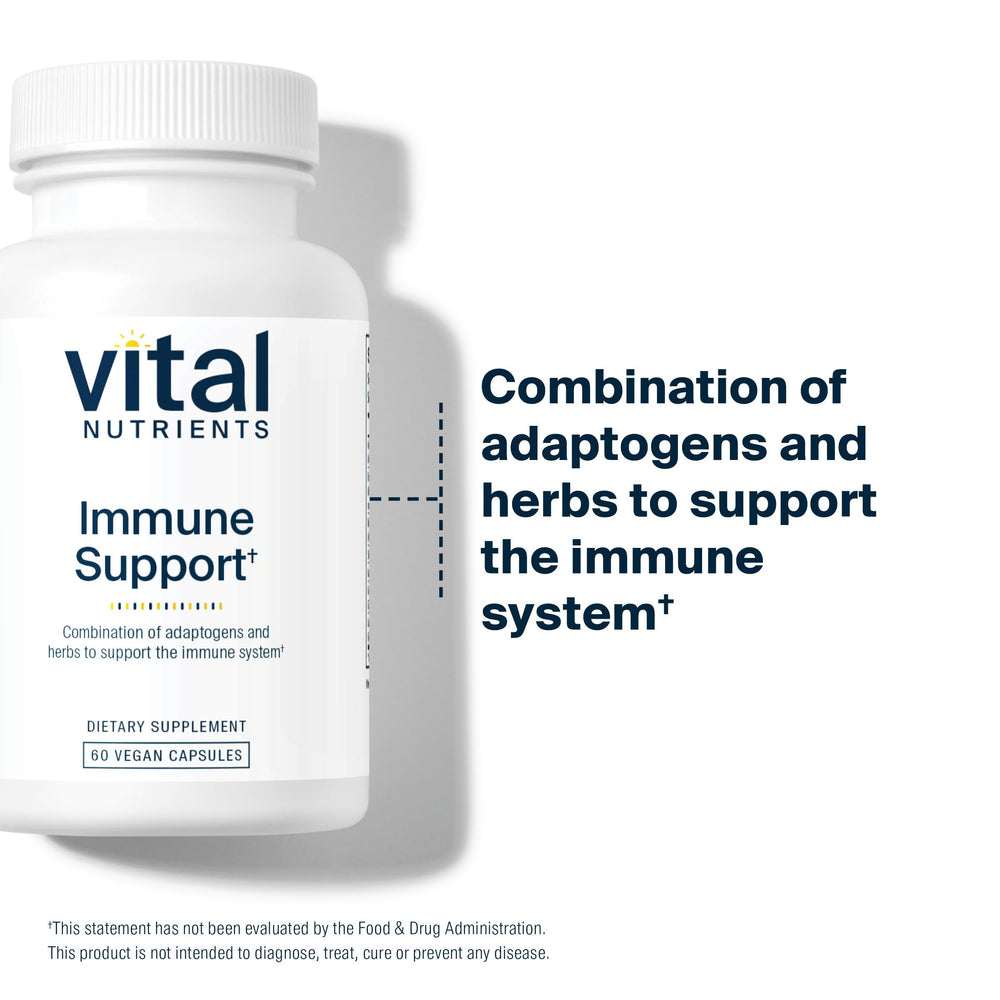 Vital Nutrients Immune Support open bottle pouring capsules for a daily ritual.