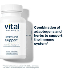 Vital Nutrients Immune Support open bottle pouring capsules for a daily ritual.