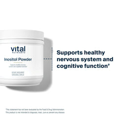Vital Nutrients Inositol powder with glass of water, immediate mix into daily routine.