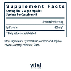 Vital Nutrients Ipriflavone capsules close-up for easy daily bone support