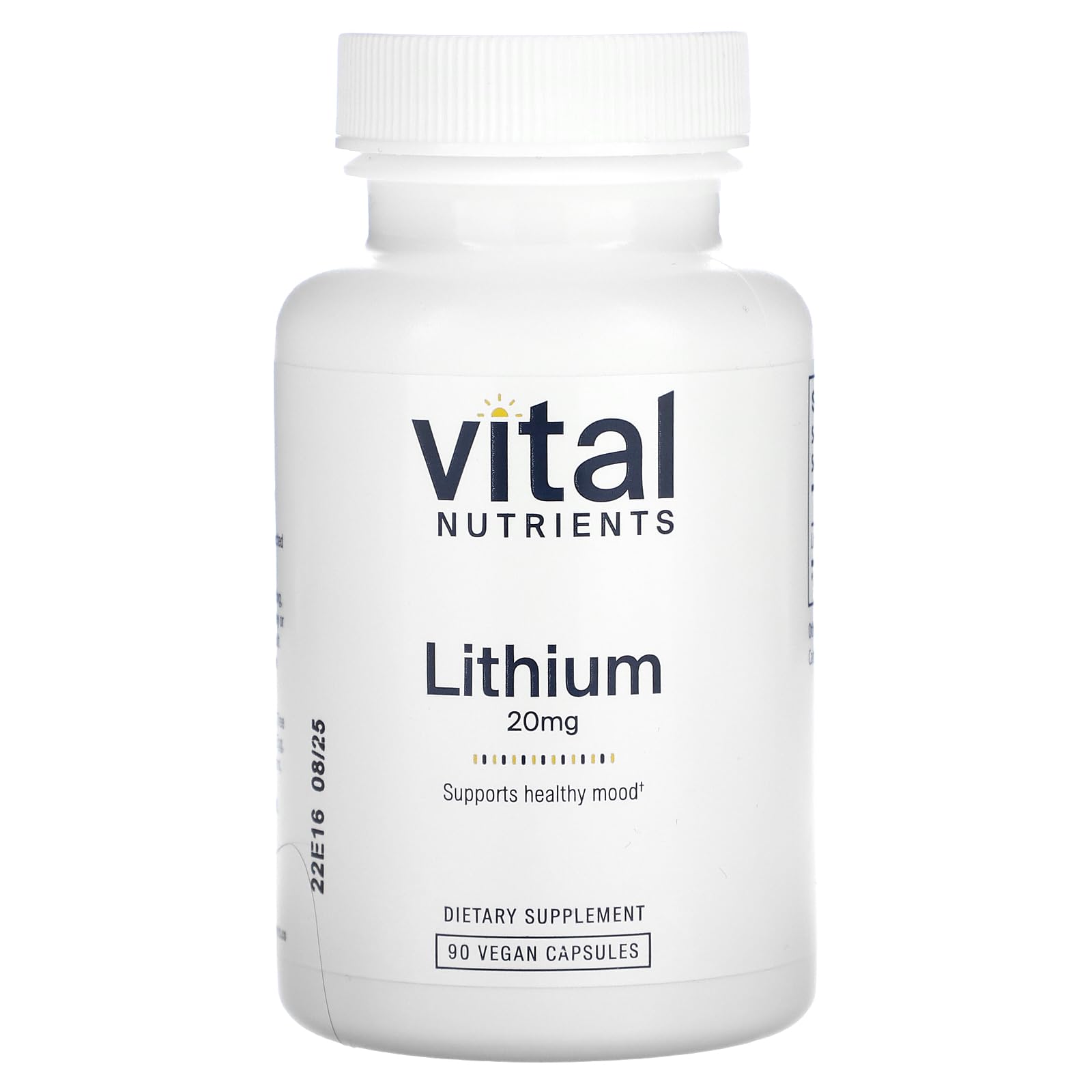 Vital Nutrients Lithium Orotate bottle pour for daily balance and concentration