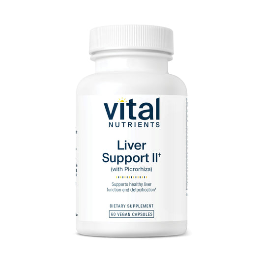 Vital Nutrients Liver Support II bottle with capsules for daily liver wellness