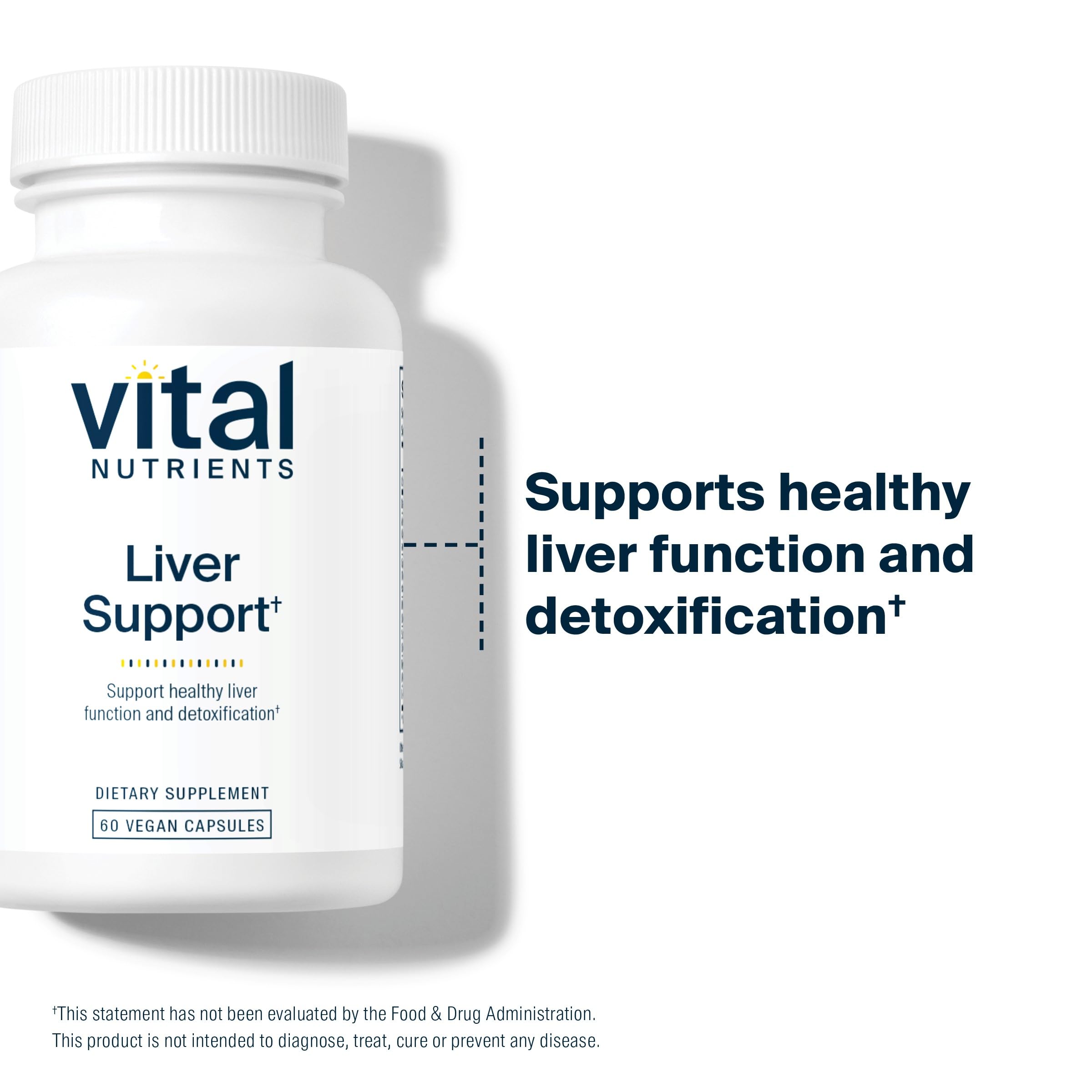 Vital Nutrients Liver Support packaging and bottle – vegan, gluten-free.
