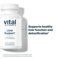 Vital Nutrients Liver Support packaging and bottle – vegan, gluten-free.