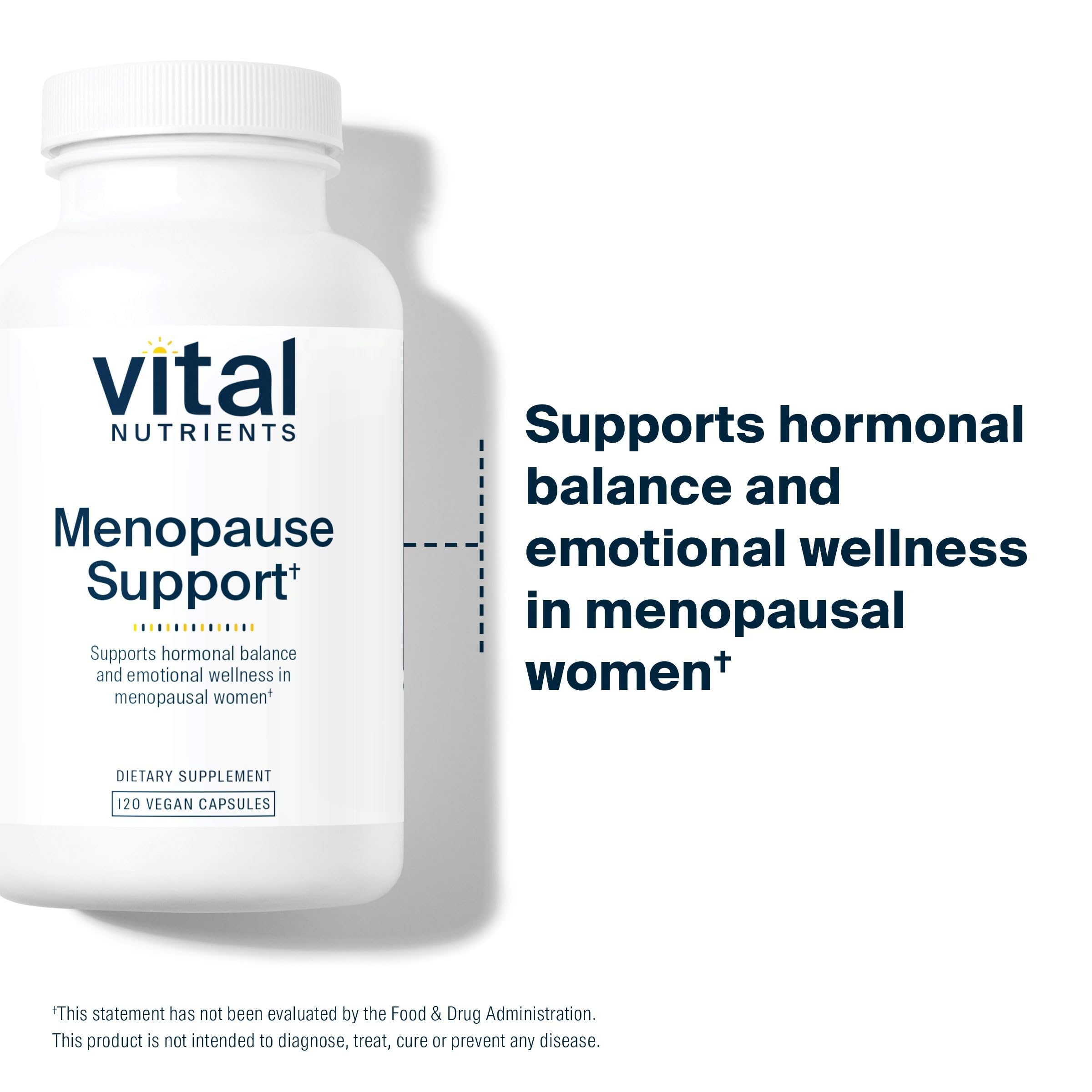 Vital Nutrients Menopause Support blend featuring black cohosh for menopausal balance