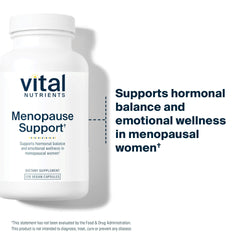 Vital Nutrients Menopause Support blend featuring black cohosh for menopausal balance