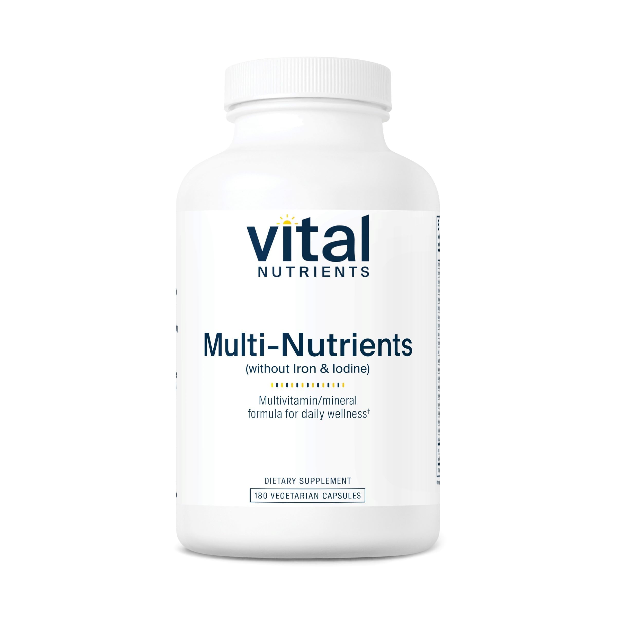 Vital Nutrients Multi-Nutrients bottle-front supports daily vegetarian wellness.