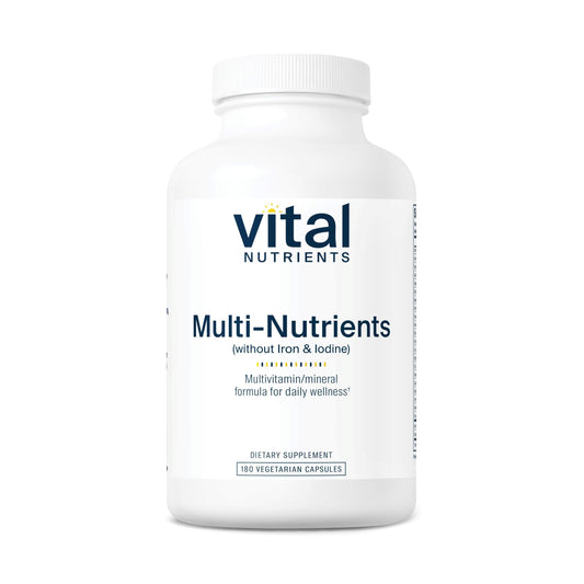 Vital Nutrients Multi-Nutrients bottle-front supports daily vegetarian wellness.