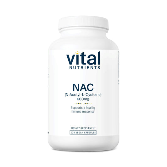 Vital Nutrients NAC 600mg bottle front for daily antioxidant support