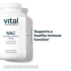 Vital Nutrients NAC 600mg label detail confirming third-party testing