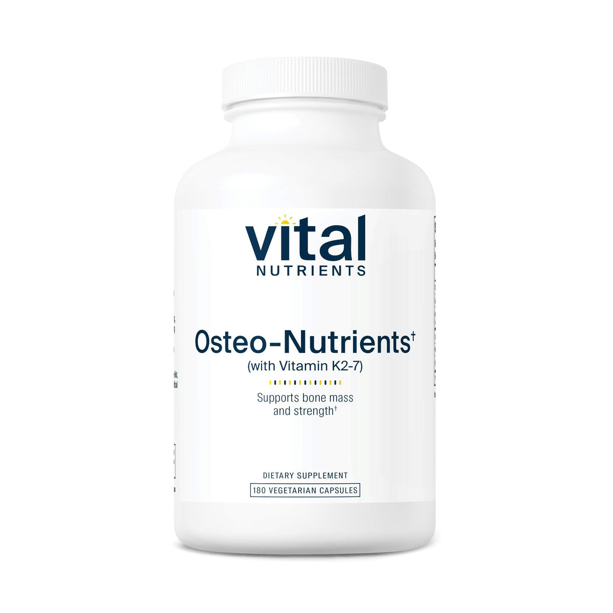 Vital Nutrients Osteo-Nutrients bottle with capsules supports bone health and heart function.