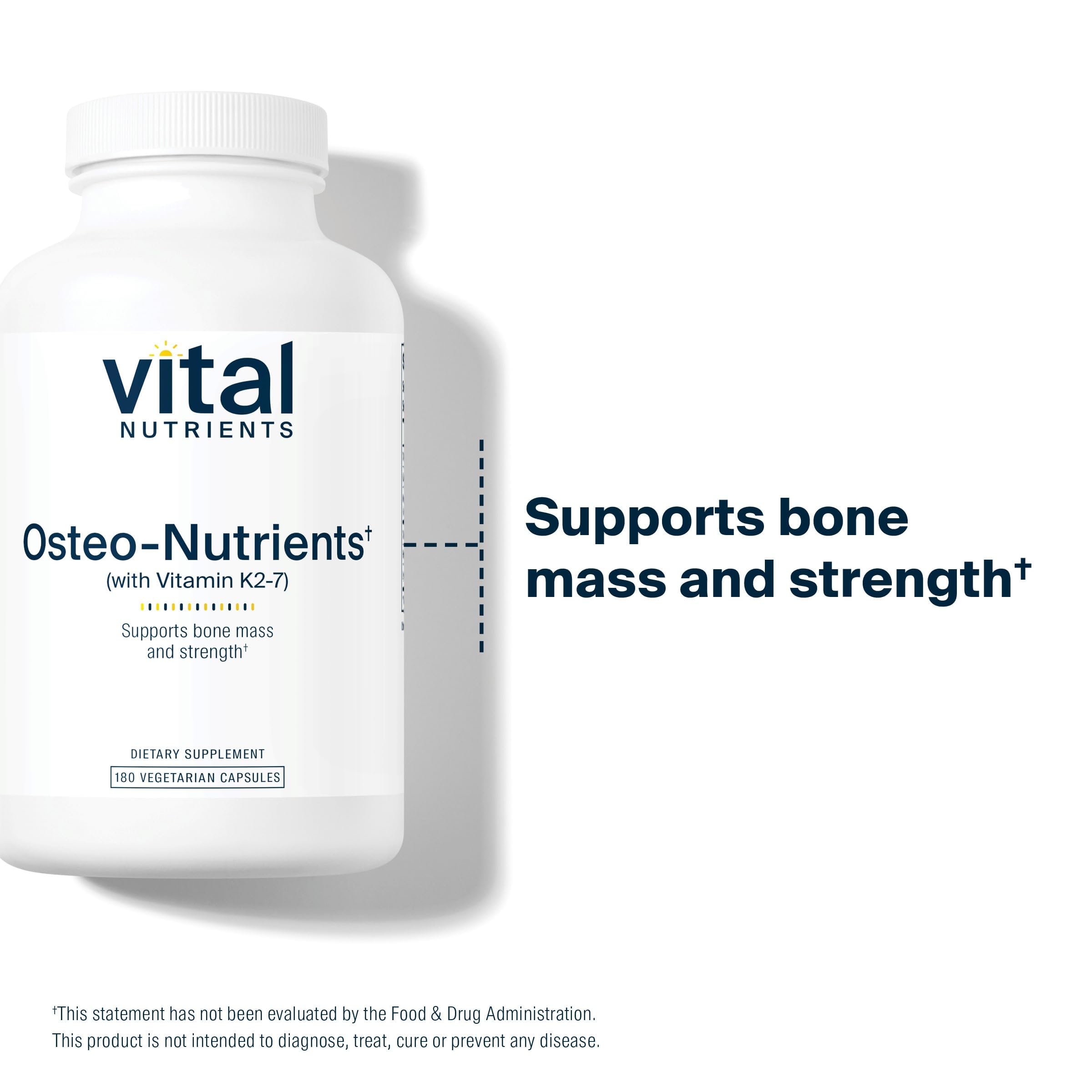 Vital Nutrients Osteo-Nutrients bottle on a kitchen counter supports daily wellness.