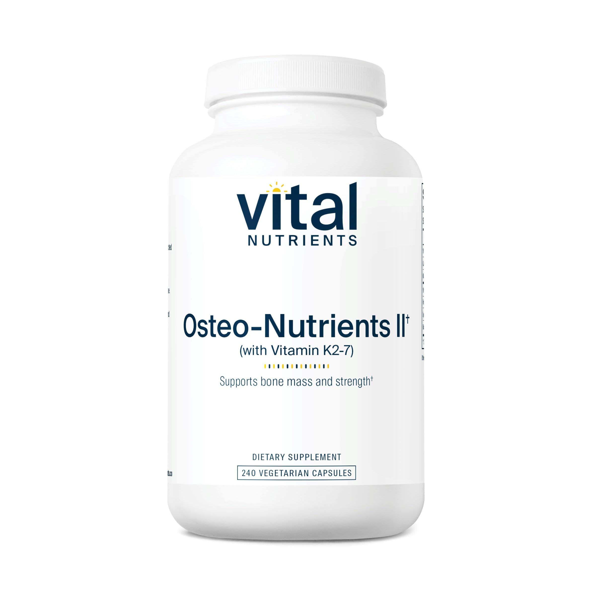 Vital Nutrients Osteo-Nutrients II bottle front view highlighting bone support.