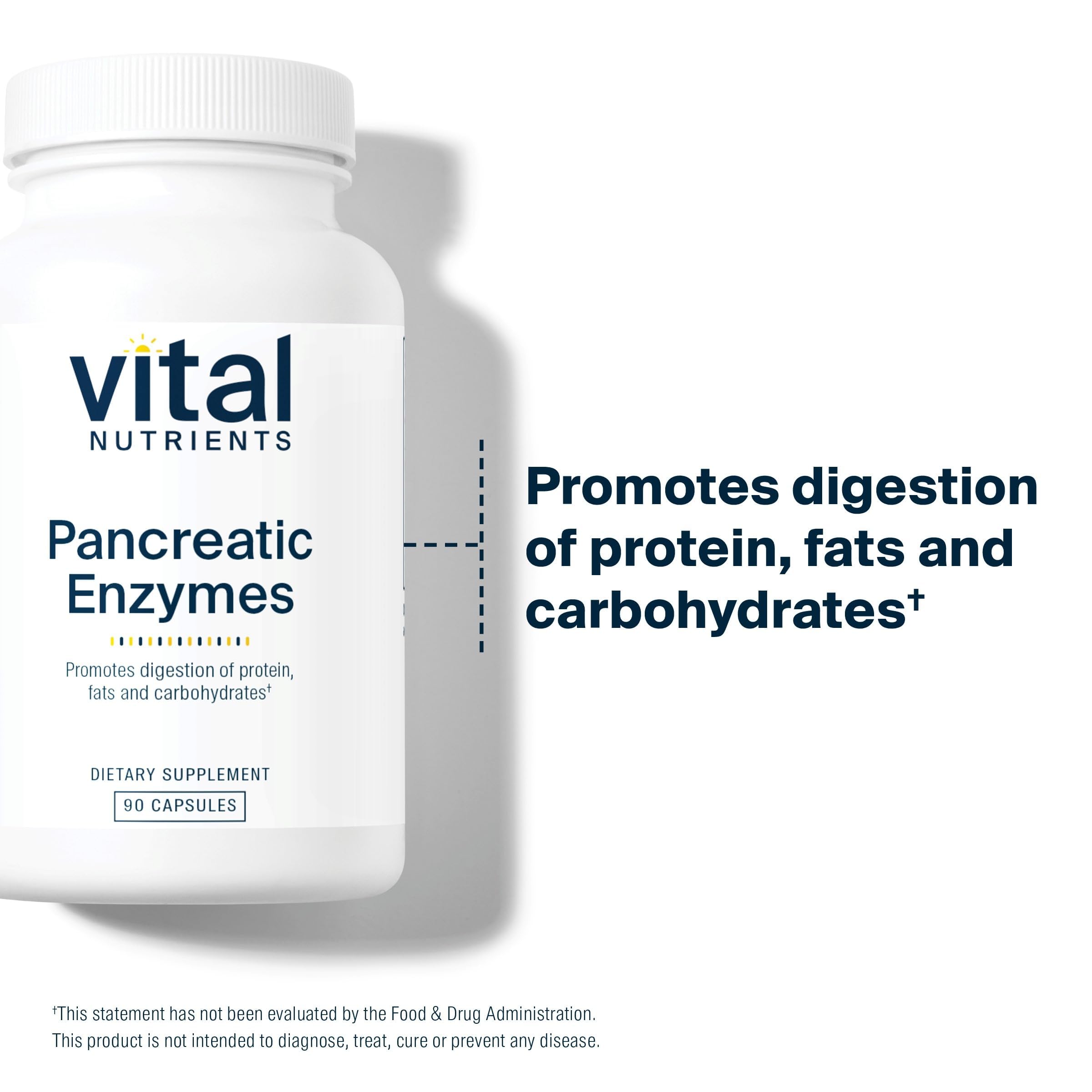 Vital Nutrients Pancreatic Enzymes capsules laid out
