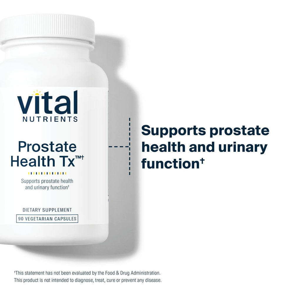 Vital Nutrients Prostate Health TX packaging with cap and 90 capsules.