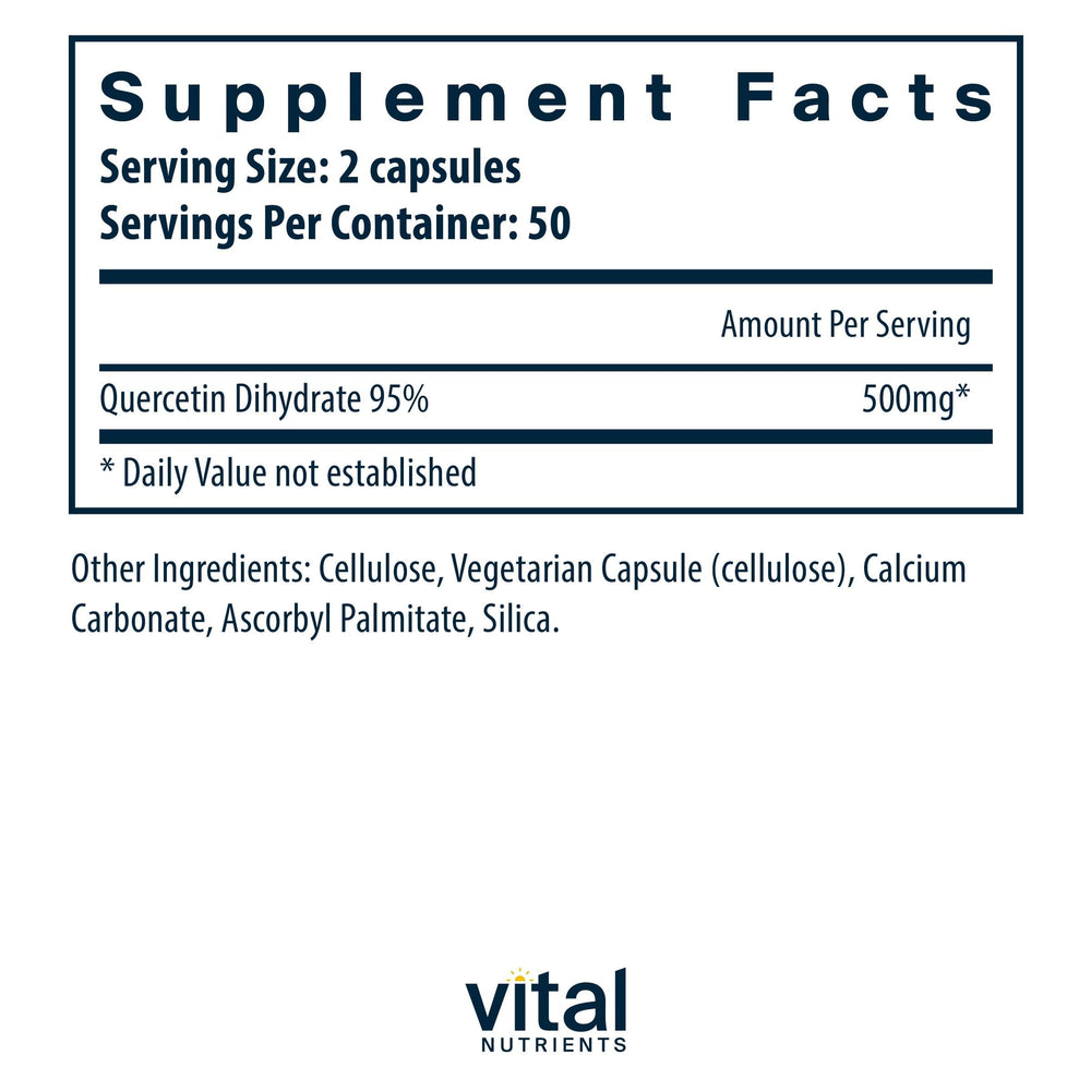 Vital Nutrients Quercetin capsules ready for easy daily intake and immune support