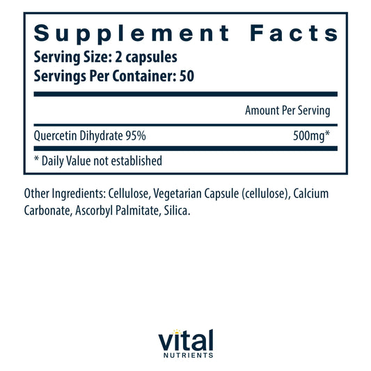 Vital Nutrients Quercetin capsules ready for easy daily intake and immune support