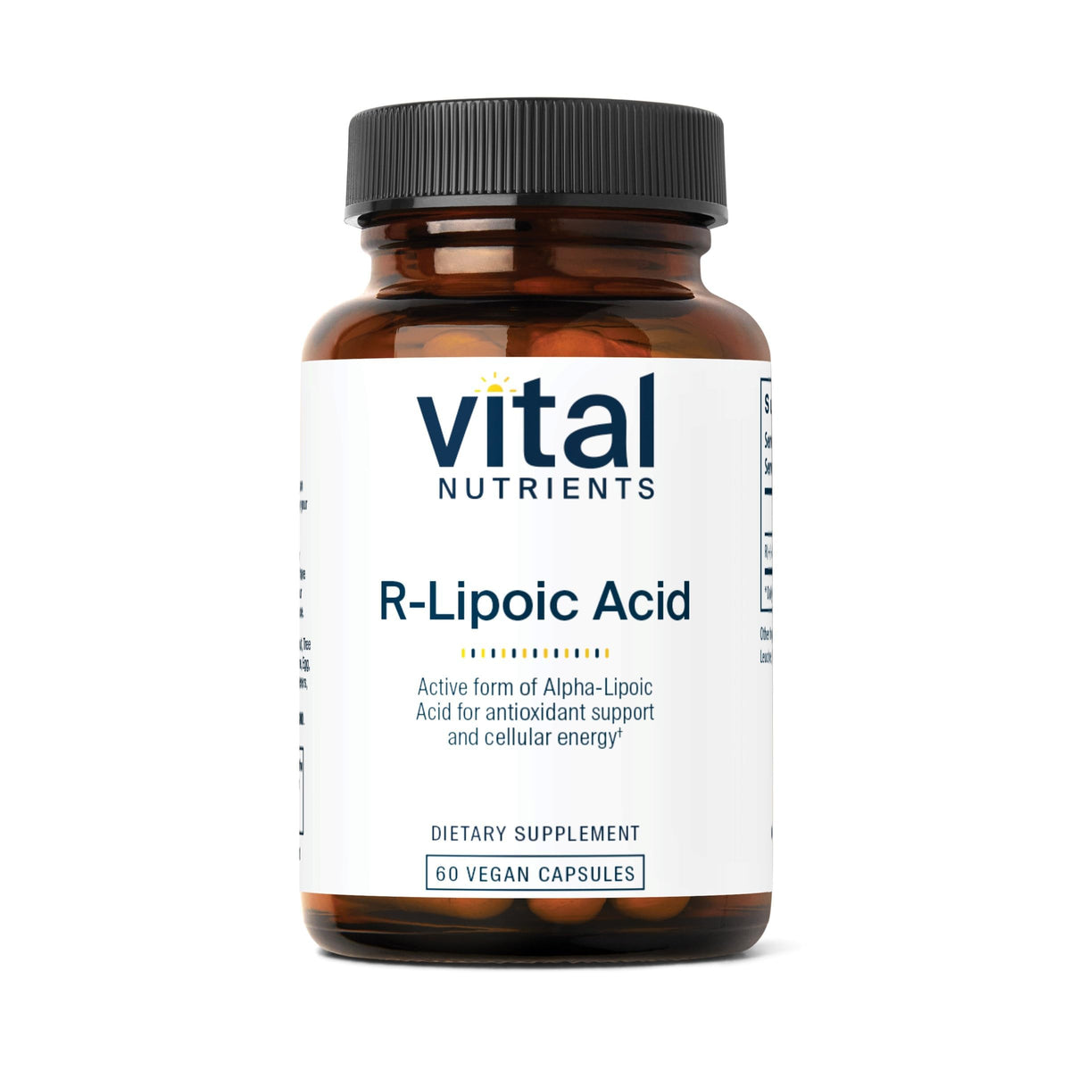 Vital Nutrients R-Lipoic Acid 200mg capsules for metabolism support