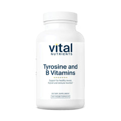 Vital Nutrients Tyrosine and B Vitamins bottle supports focus and energy