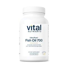 Vital Nutrients Ultra Pure Fish Oil 700 lemon bottle highlights sustainable purity and omega-3 benefits