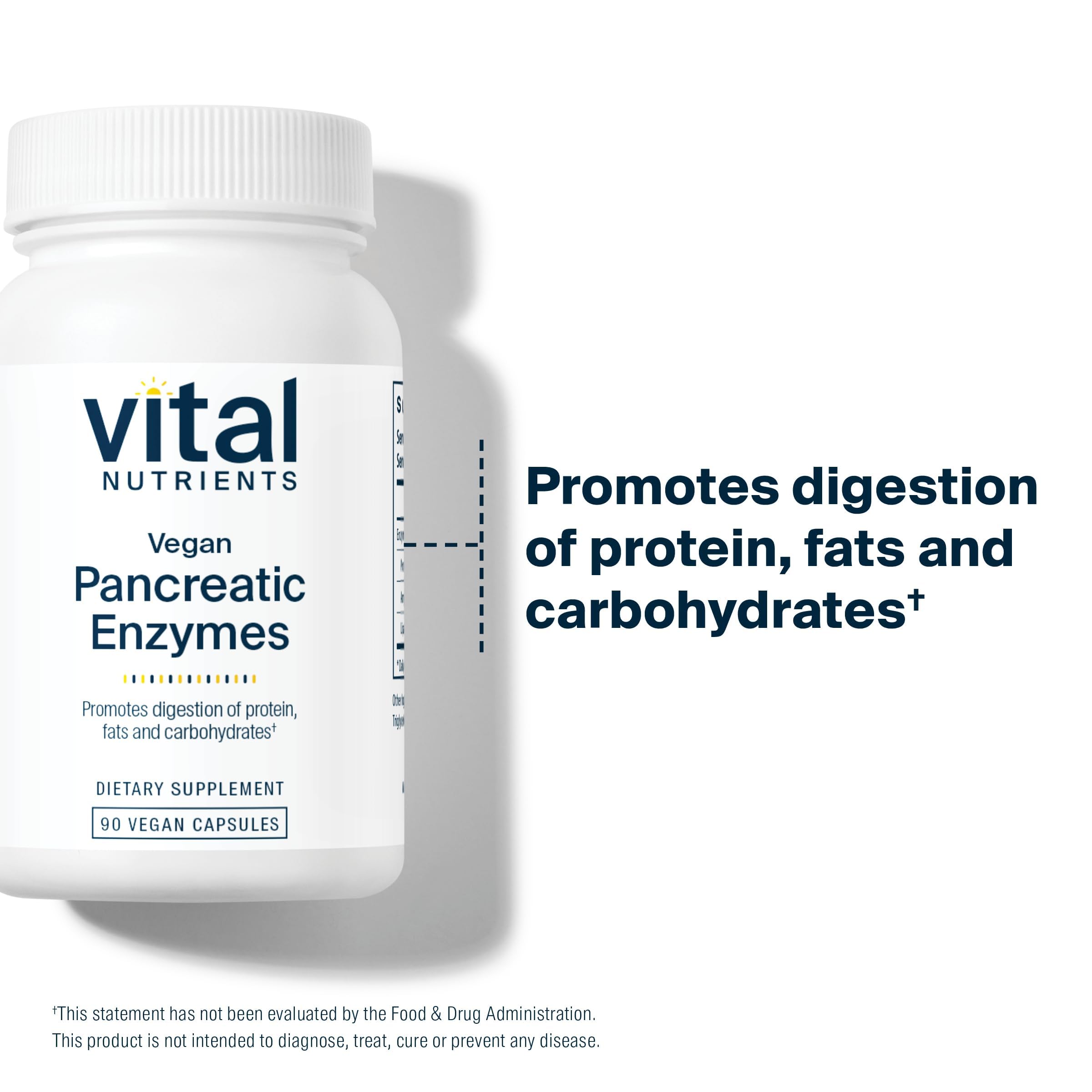 Vital Nutrients vegan pancreatic enzymes capsules easy to swallow for everyday use