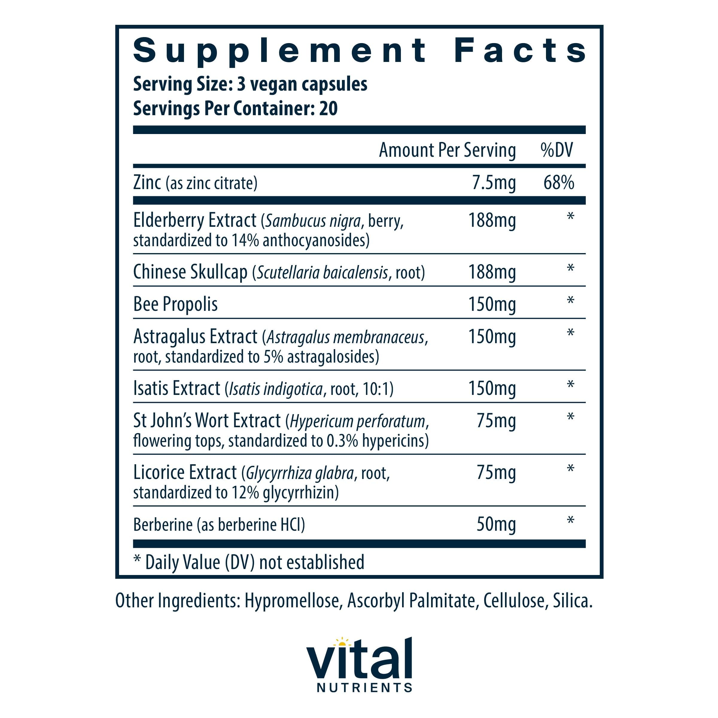 Close-up of Vital Nutrients ViraCon capsules for daily immune support.