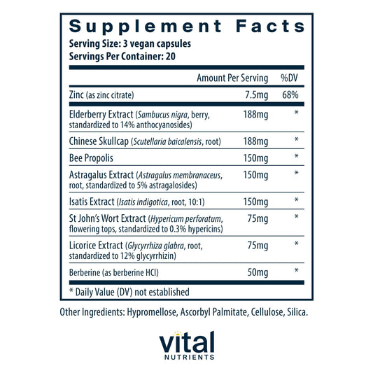 Close-up of Vital Nutrients ViraCon capsules for daily immune support.