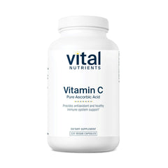 Vital Nutrients Vitamin C 1000mg bottle close-up showing pure ascorbic acid content