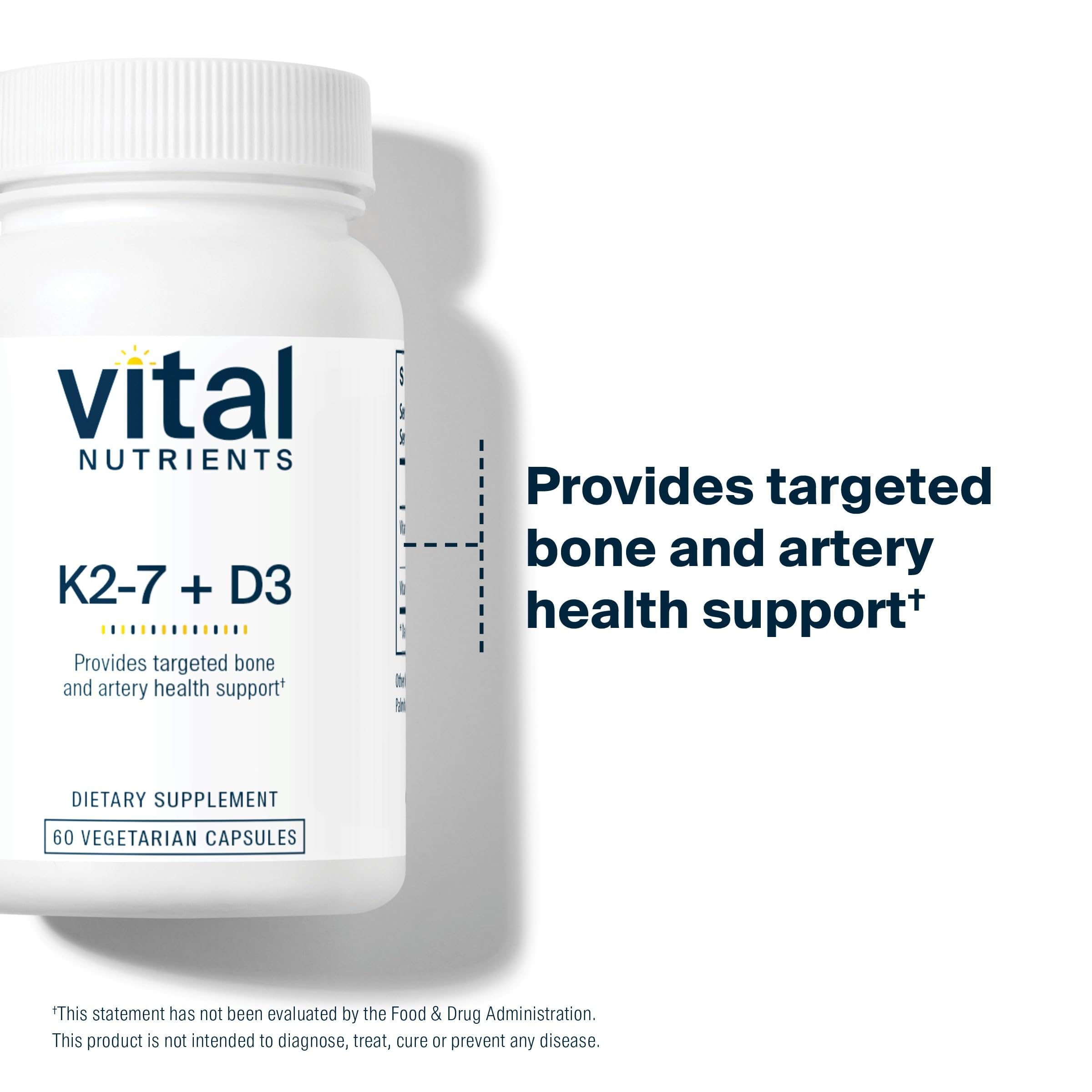 Vital Nutrients vitamin d3-k2 label detail emphasizes clean formula