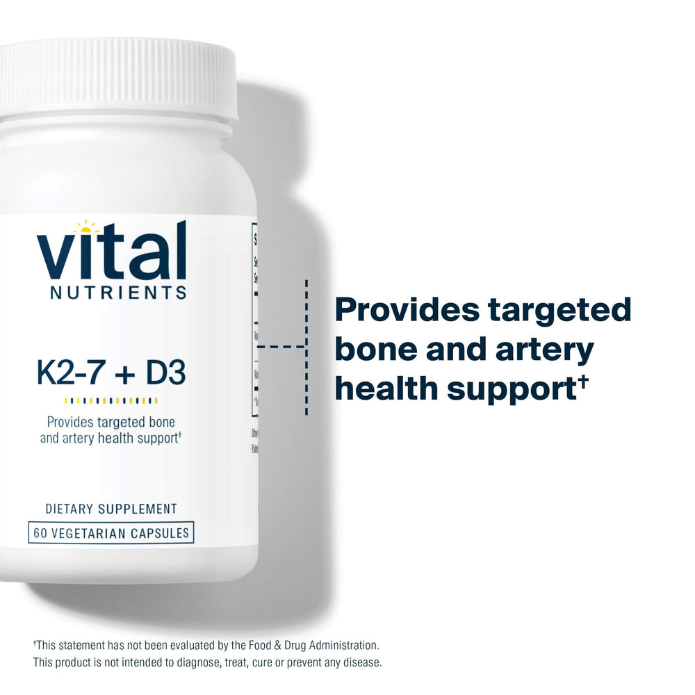Vital Nutrients vitamin d3-k2 label detail emphasizes clean formula