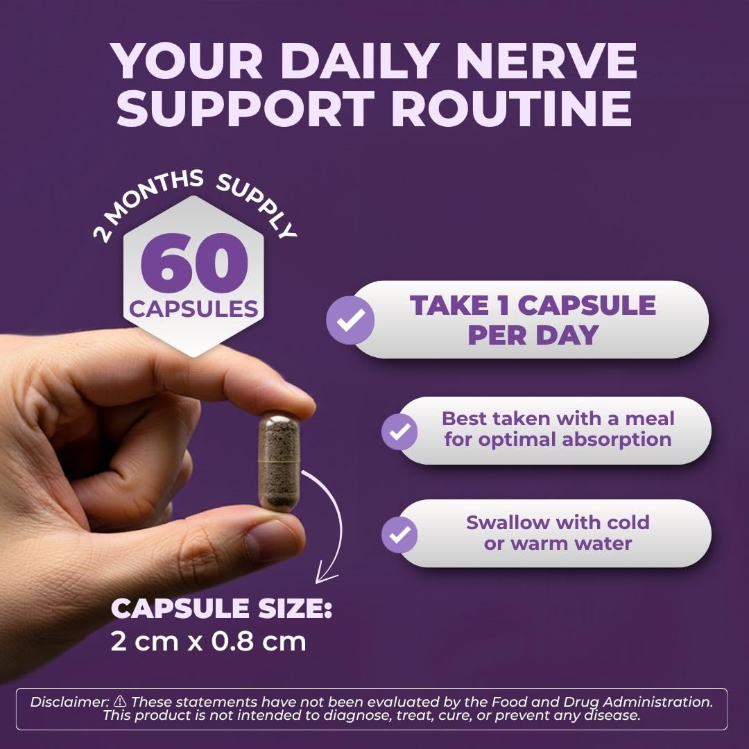 Vital Nutritive Nerve Relief vegan non-GMO emblem on pack signals clean daily wellness.