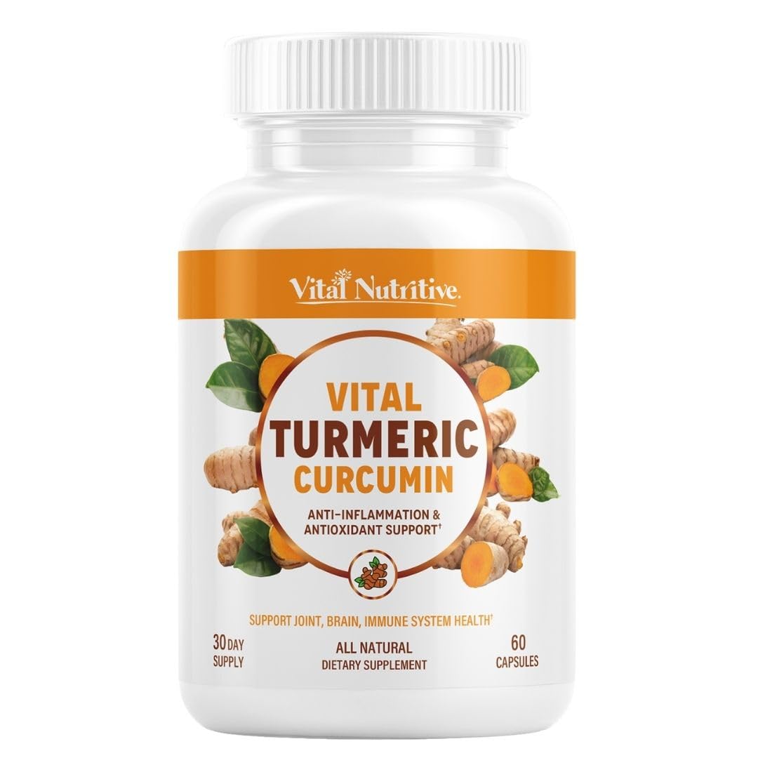 Vital Nutritive turmeric bottle for daily joint and brain support.