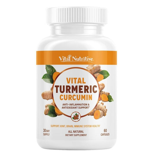 Vital Nutritive turmeric bottle for daily joint and brain support.