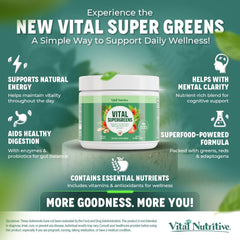 Vital Nutritive Vital Greens probiotic blend supports gut-friendly daily routine