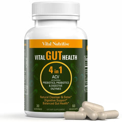 Vital Nutritive Vital Gut Health bottle — 4-in-1 balance for daily digestion.