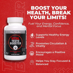 Vital Testo Support label detail emphasizes USA-made quality
