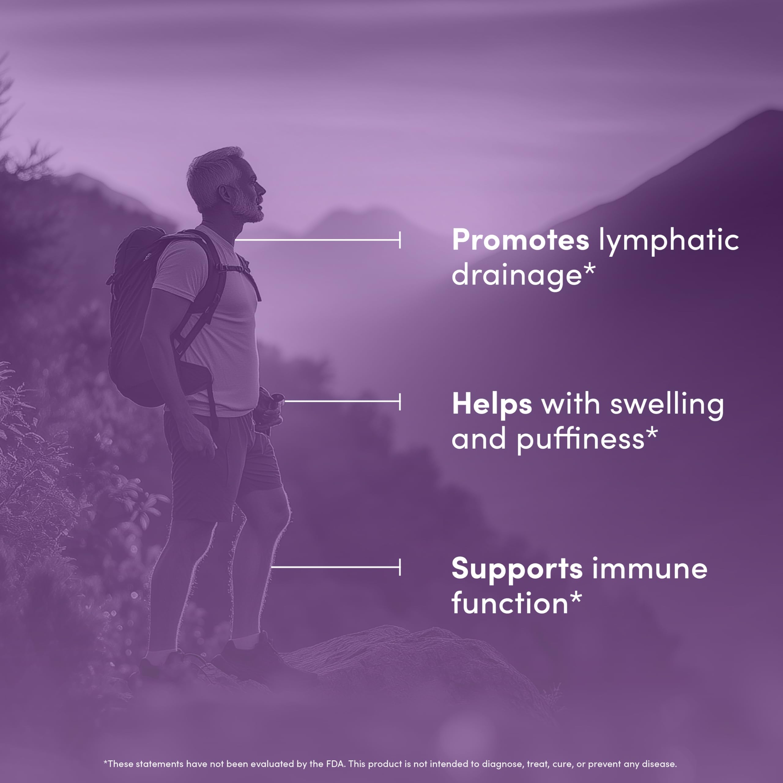 Vital Peak Lymph Peak on desk with label visible, convenient daily supplement.