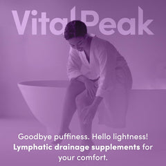 Vital Peak Lymph Peak nightstand setup for daily wellness routine.