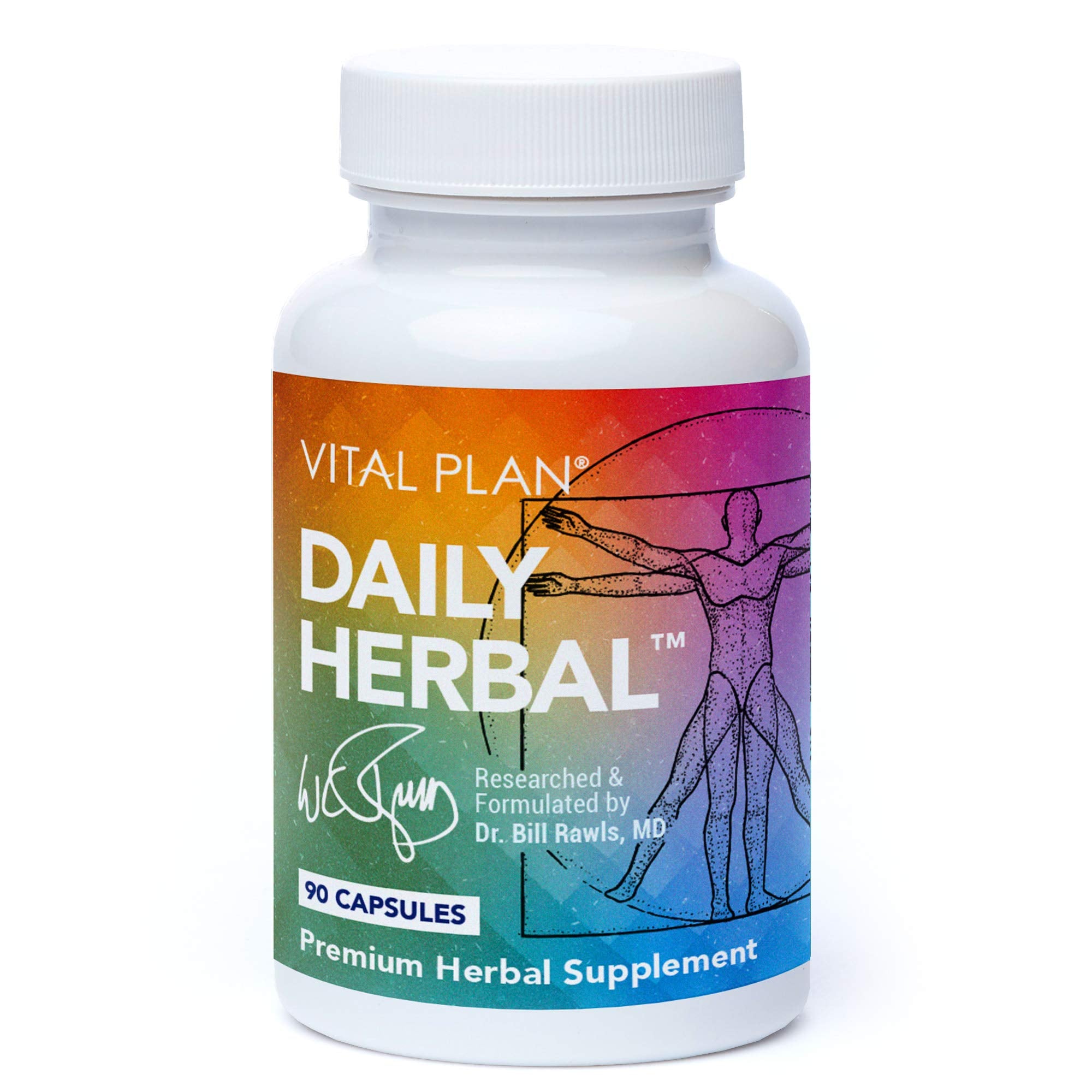 Vital Plan Daily Herbal Supplement bottle showcases premium formula for immune support.