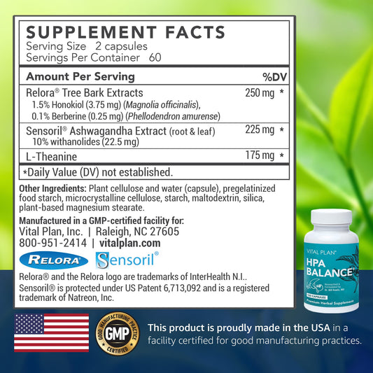 Vital Plan HPA Balance capsules closeup for easy daily use