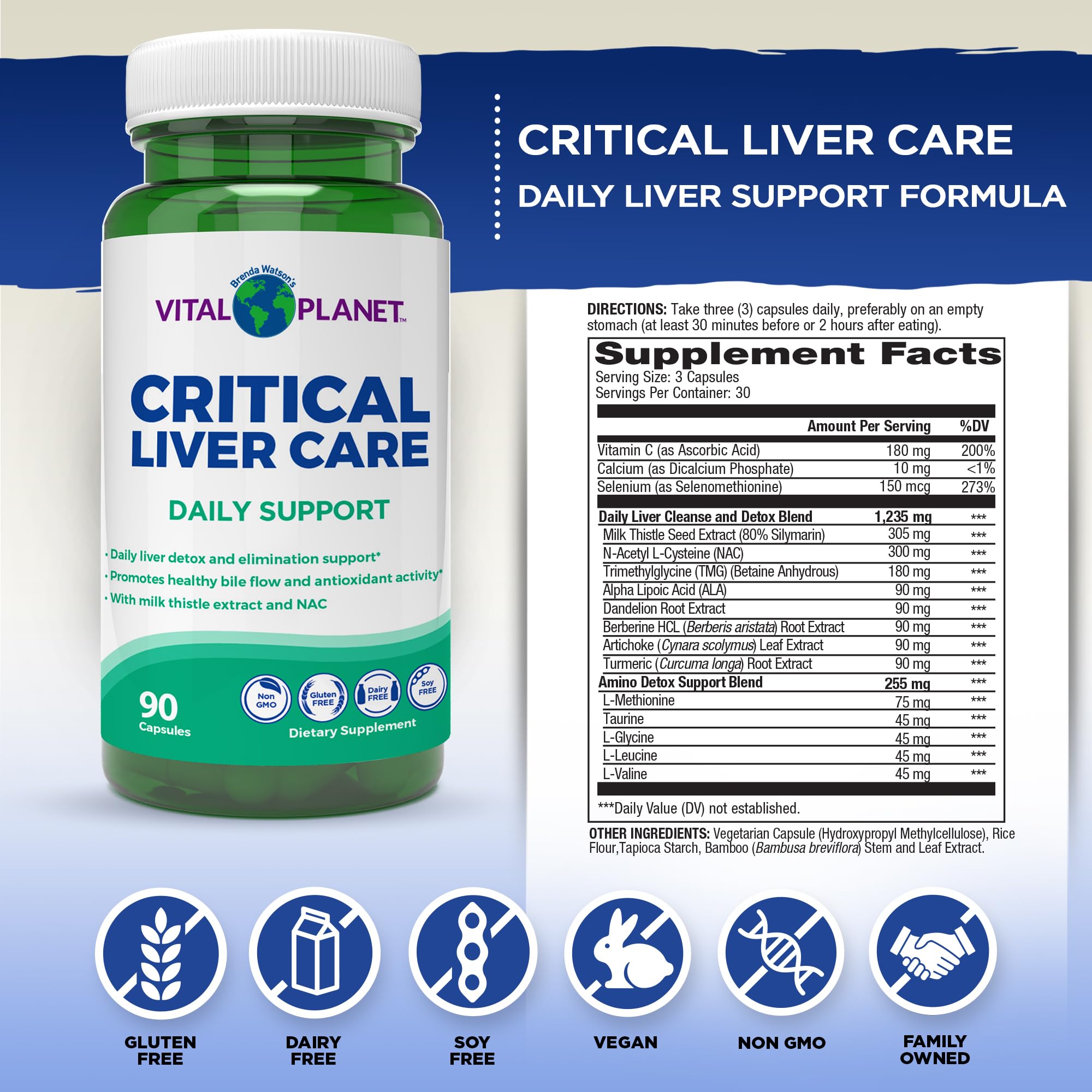 Vital Planet Liver Care capsules ready for daily supplementation and routine use